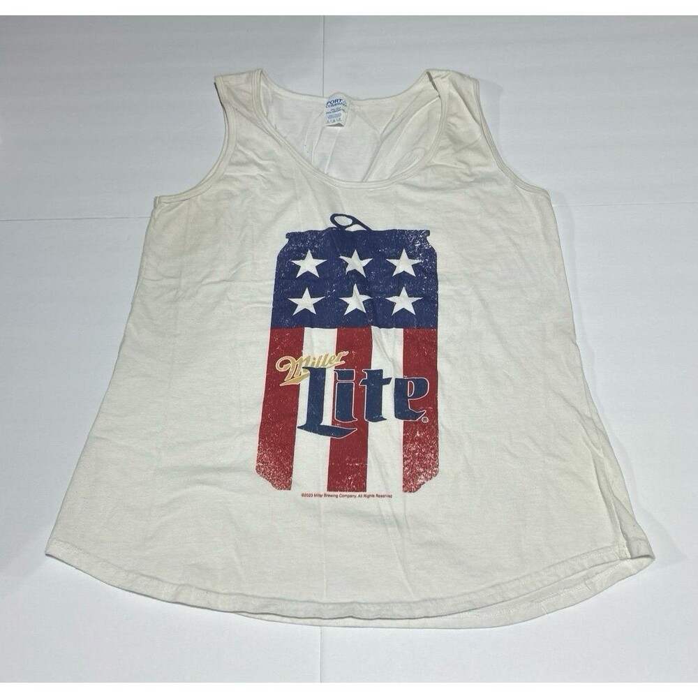 Port & Company Men's Large Miller Lite Patriotic Americana Tank Top